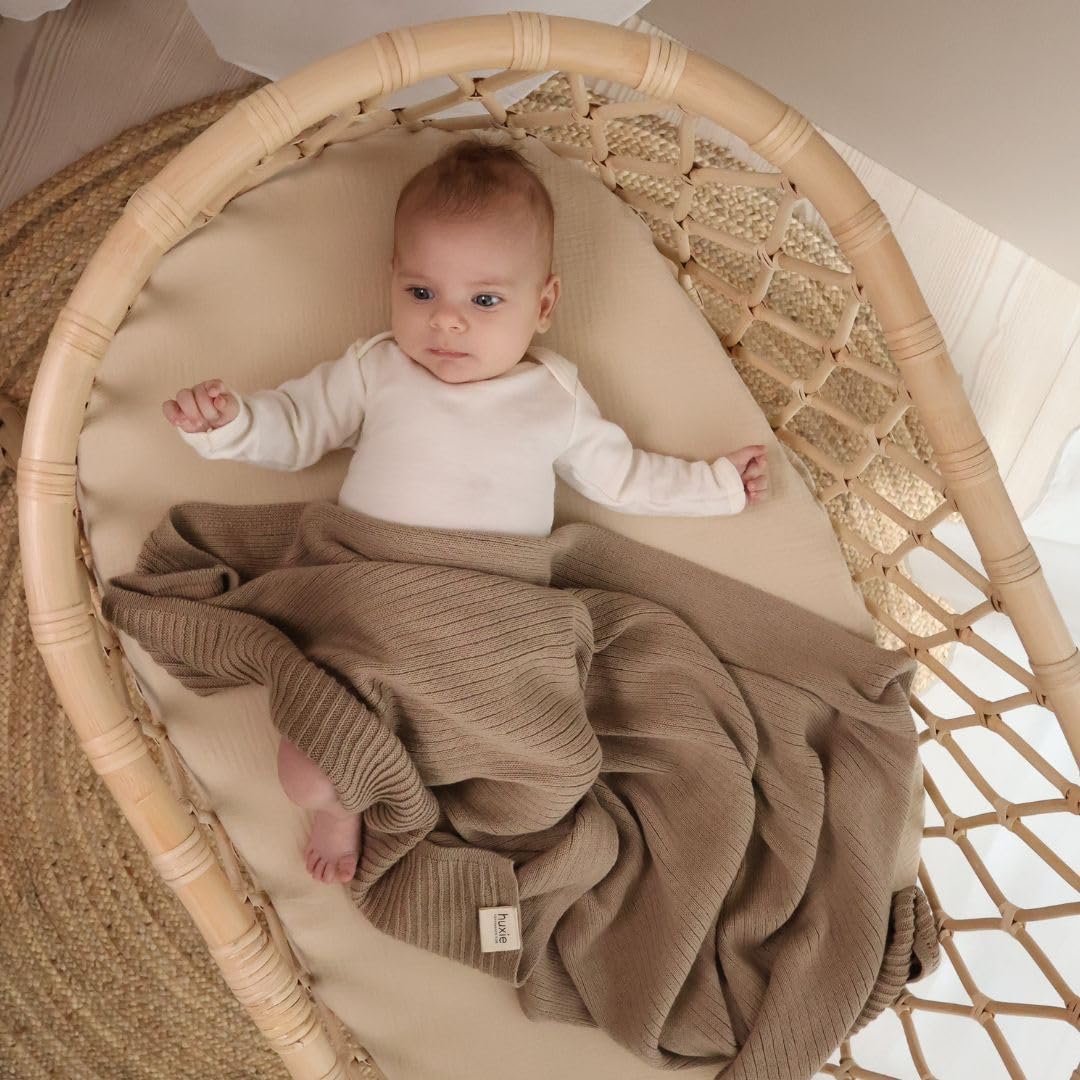 Huxie Organic Cotton Baby Blanket - 30 x 40 Swaddle Blanket