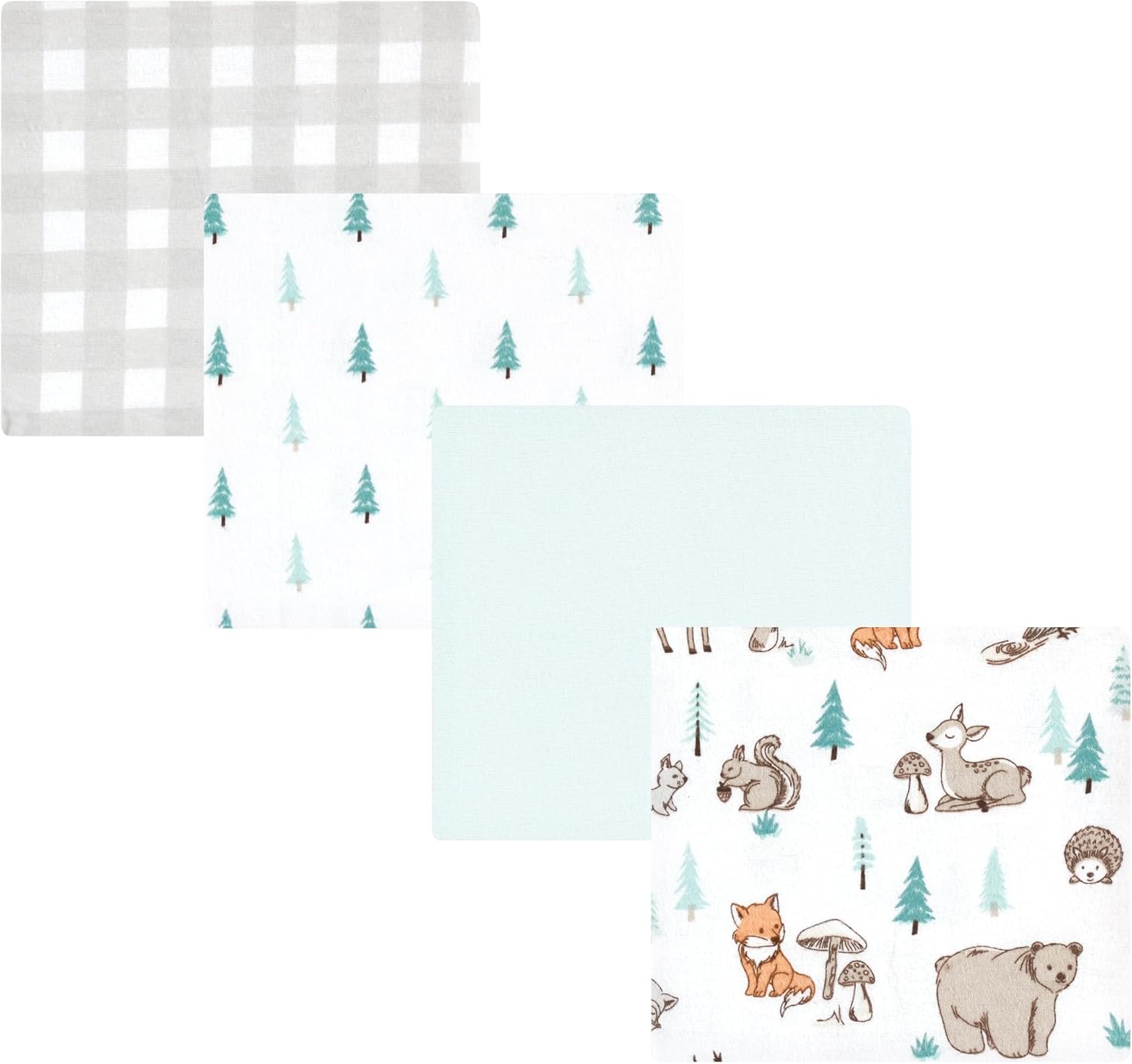 Hudson Baby Unisex Flannel Receiving Blanket Neutral Woodland Pattern