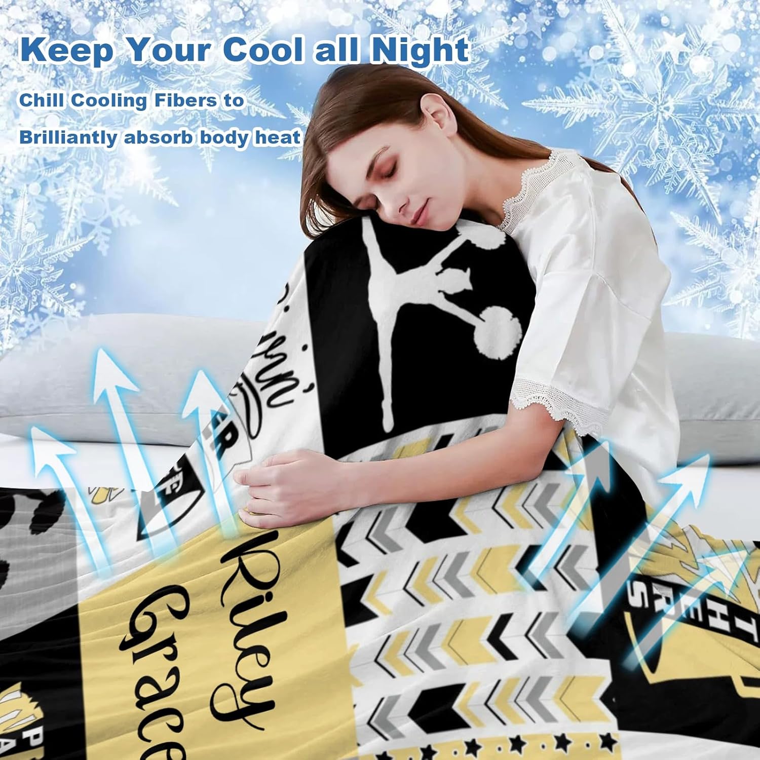 Deven Lemon I Love Cheerleader Cooling Blanket for Toddler