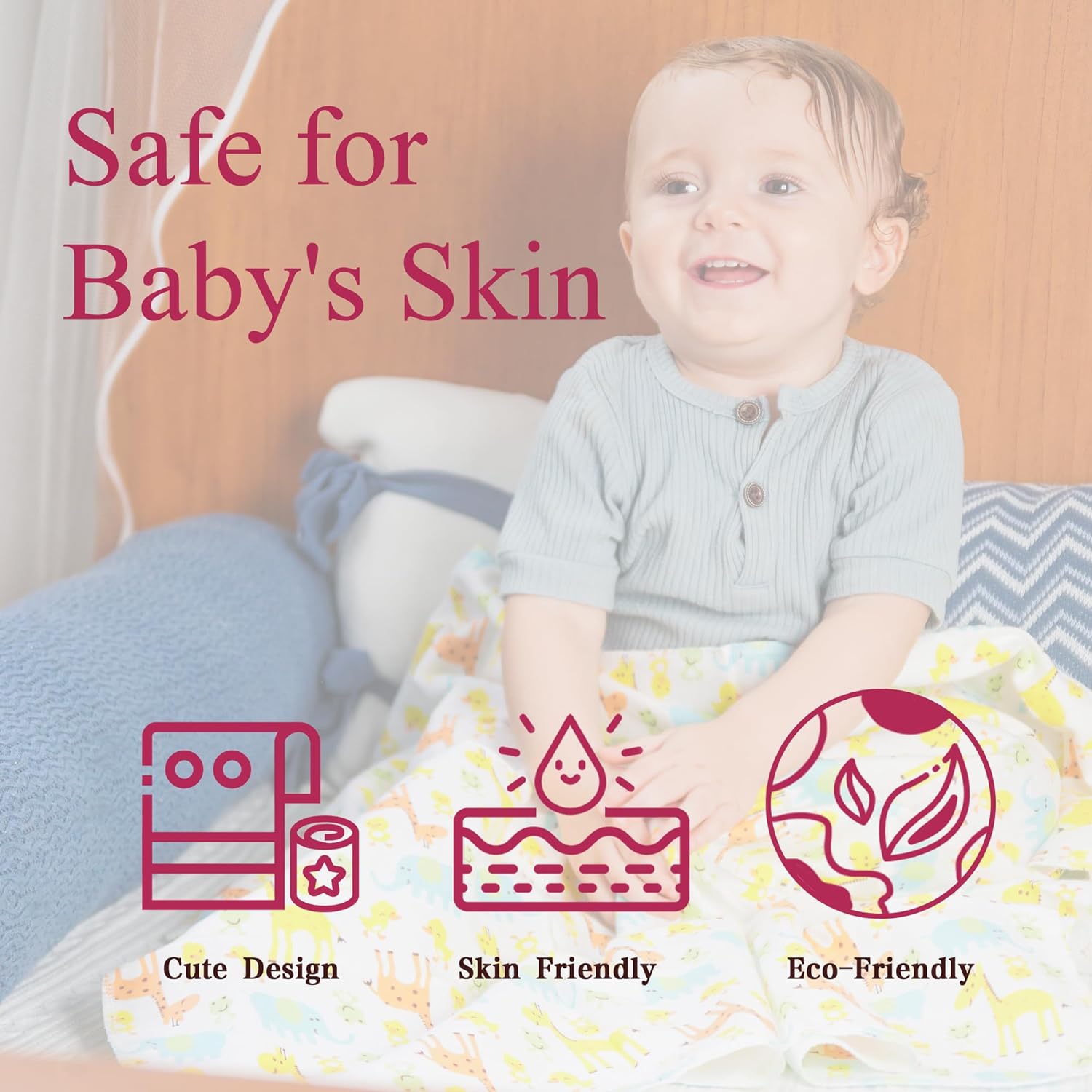 Omilion 34 Pack Baby Blanket Washcloth Set
