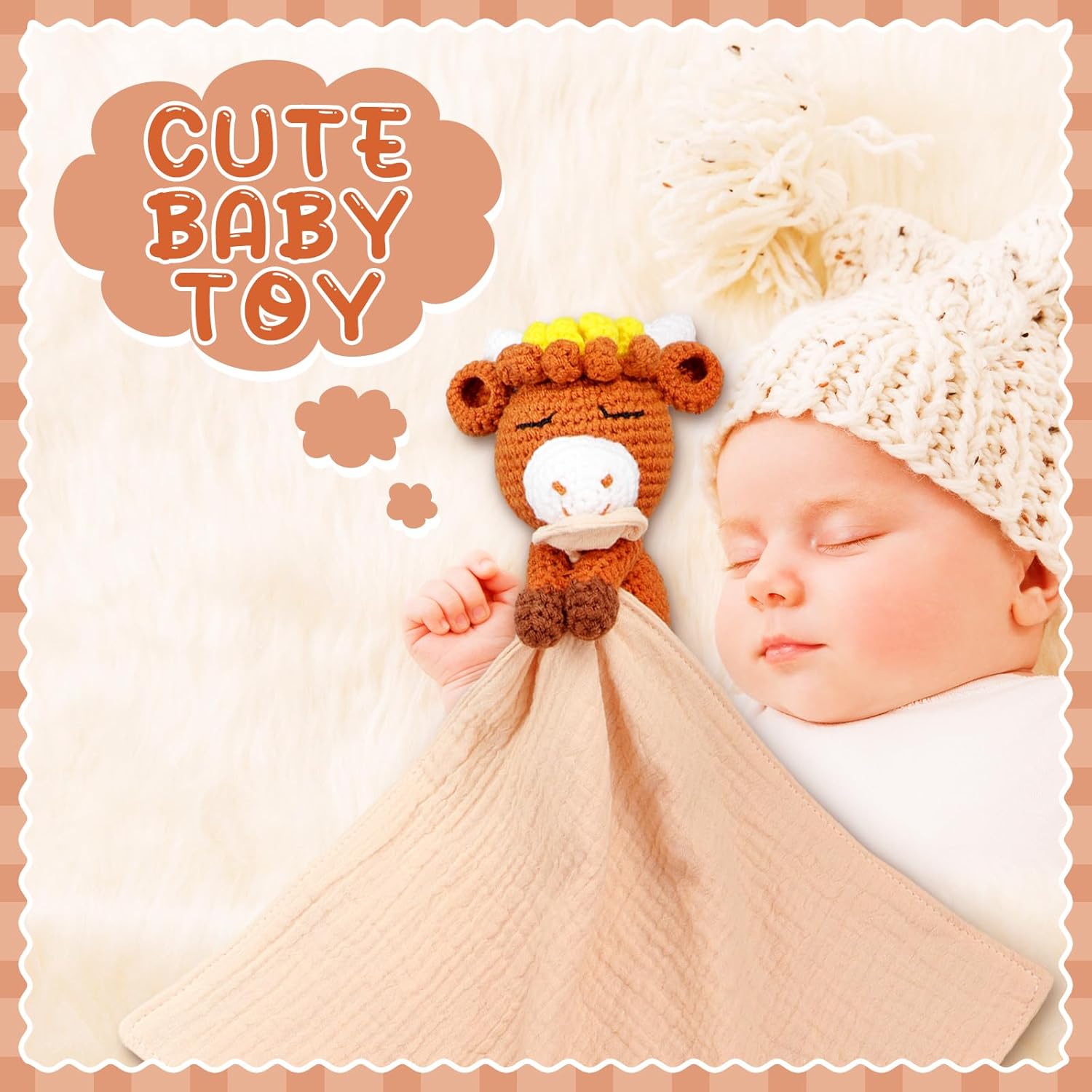 Halloscume Baby Security Blanket - 106 Inch Highland Cow Design