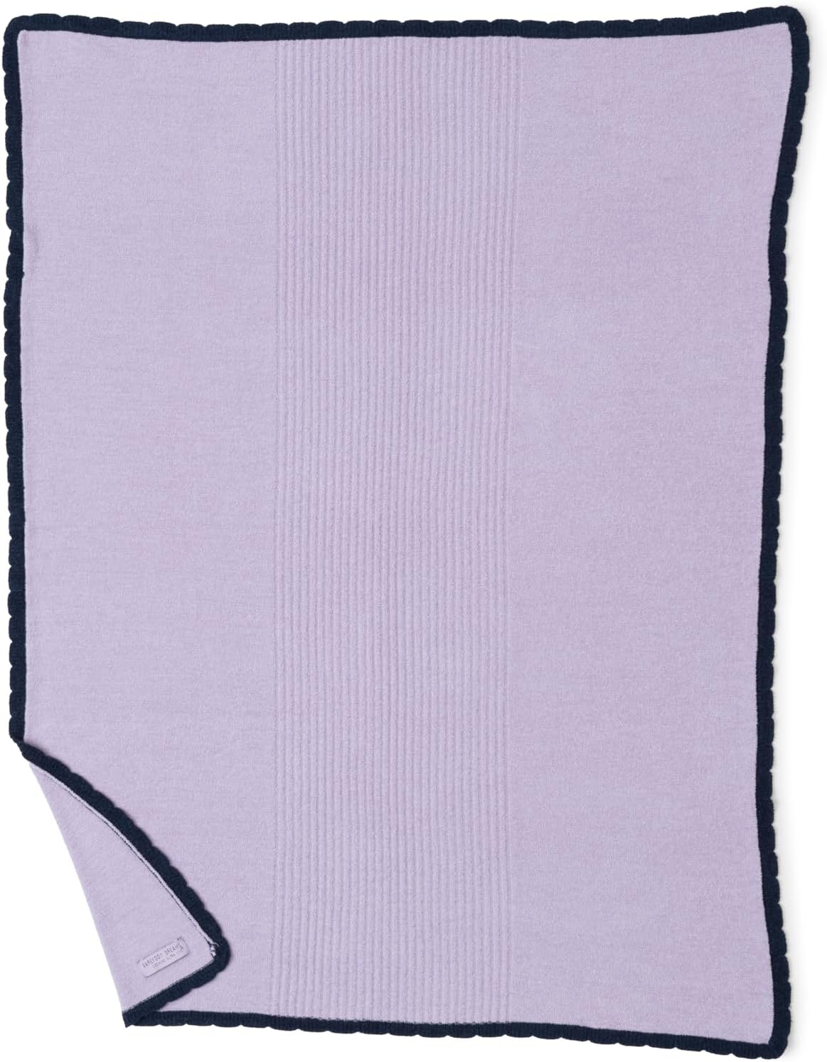 Barefoot Dreams CozyChic Ultra Lite Scallop Stroller Blanket Lilac-Marine