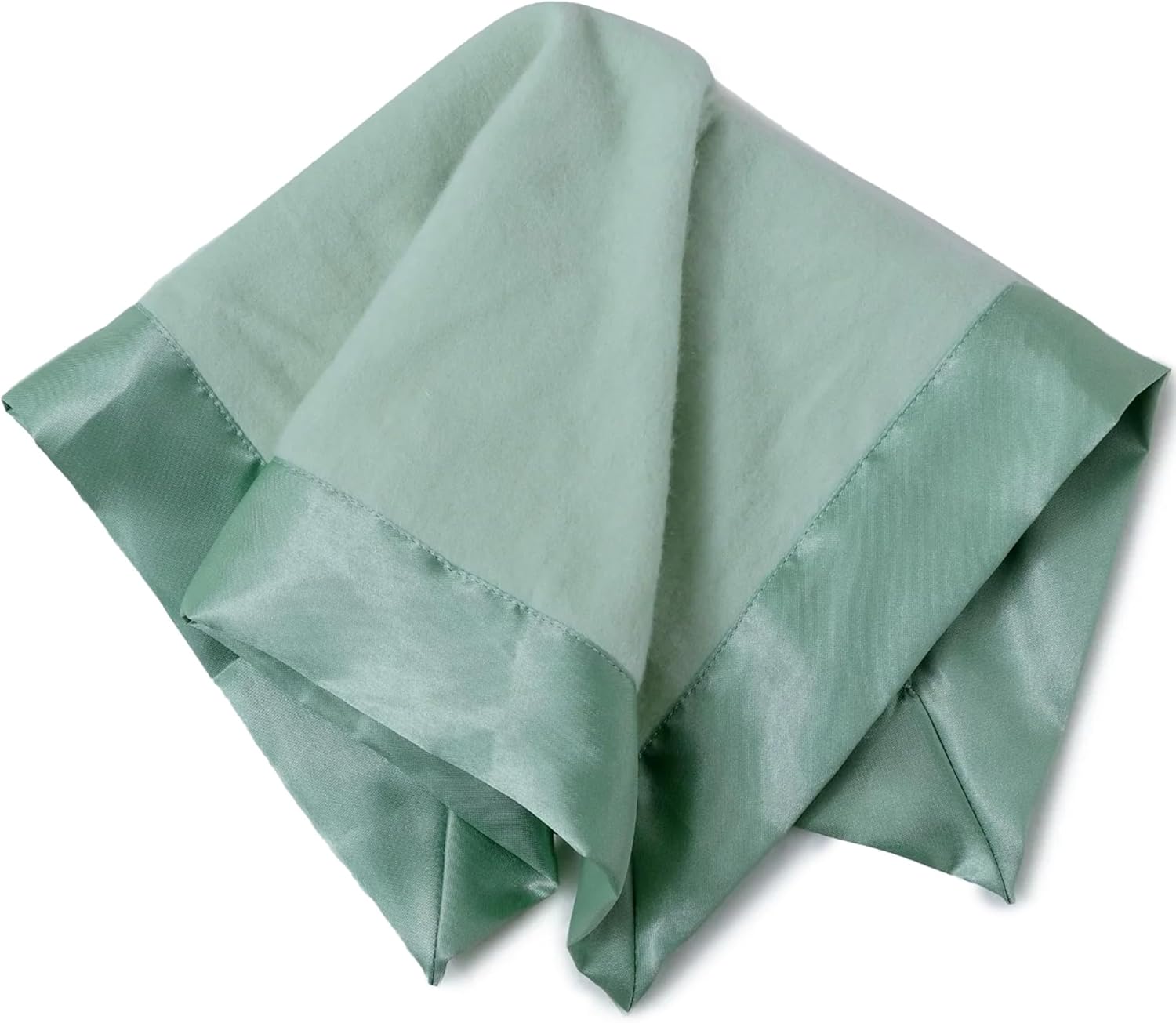 Ultra-Soft Fleece Baby Security Blanket with Satin Trim - 16 x 16 - Sage