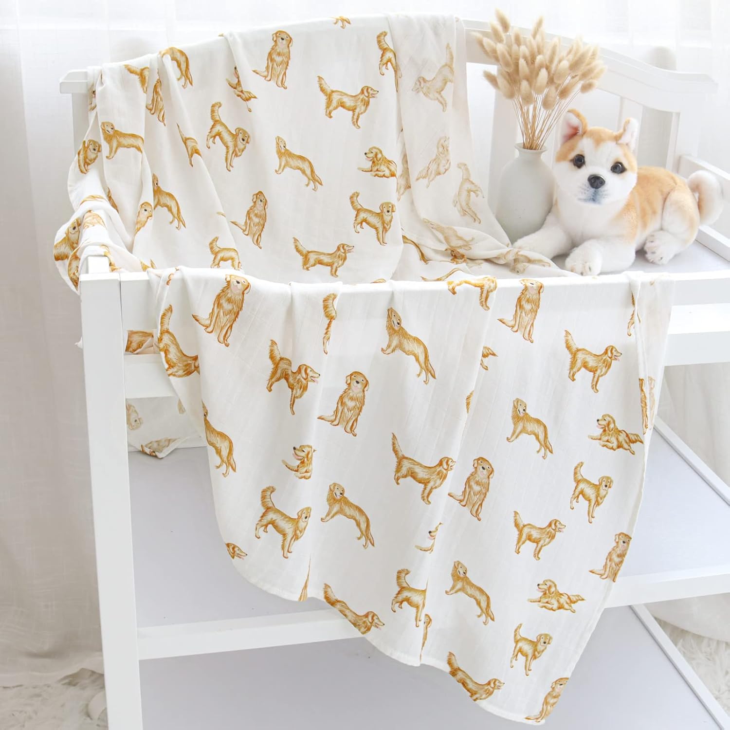 LifeTree Muslin Swaddle Blankets 47x47 Soft and Breathable