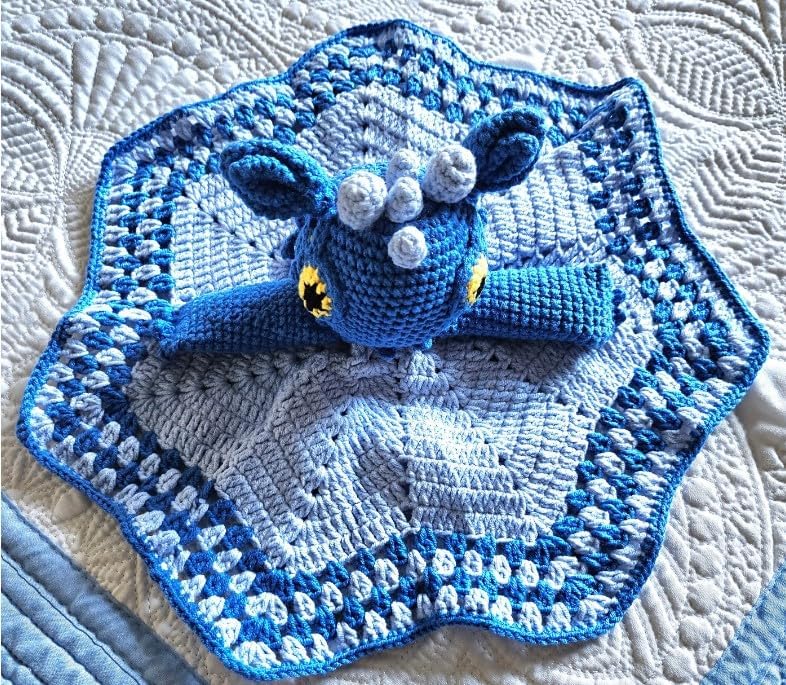 Handmade Dragon Baby Lovey Receiving Gift for Newborn