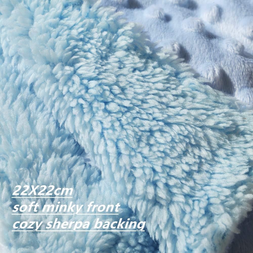 CREVENT Cozy Plugs Baby Security Blankiet Loveys for Baby Boys Blue Bear