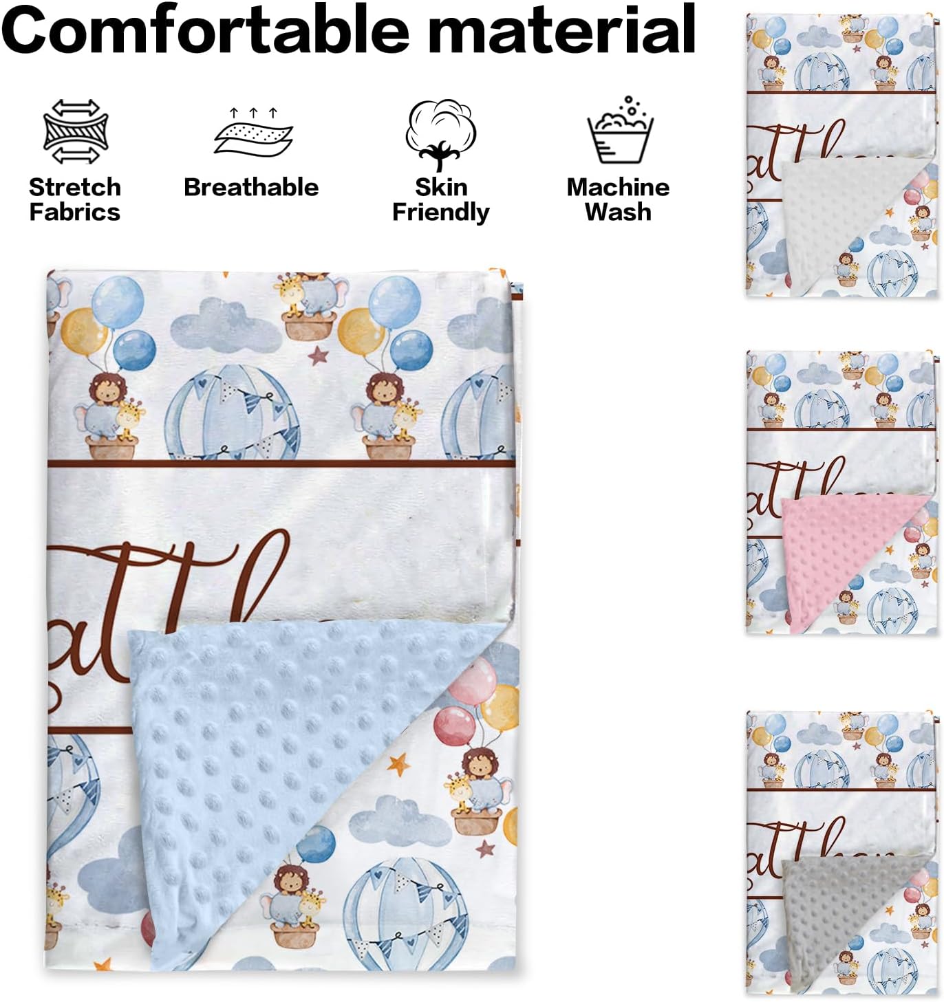 YISMEET Personalized Baby Blanket with Name