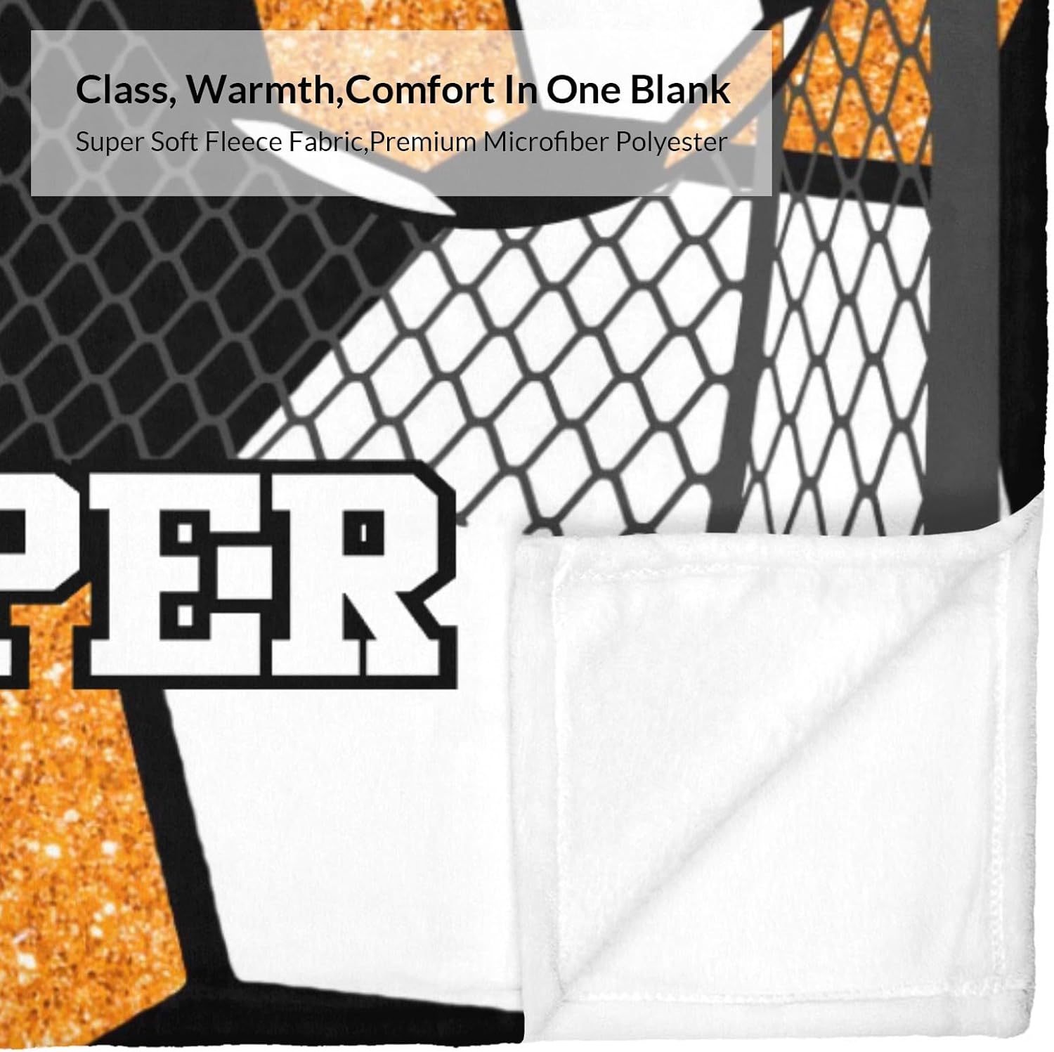 Deven Sport Soccer Orange Personalized Baby Blanket - Custom Name 30x40 in