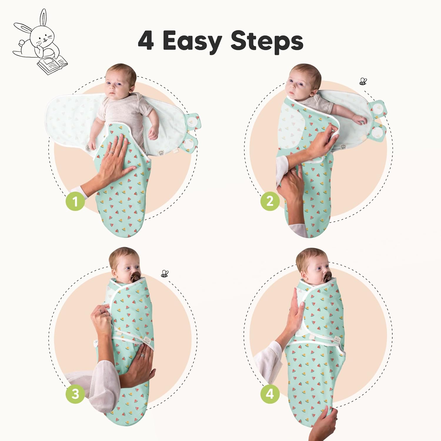 KeaBabies 3-Pack Organic Sleep Sacks for Newborns 0-3 Months
