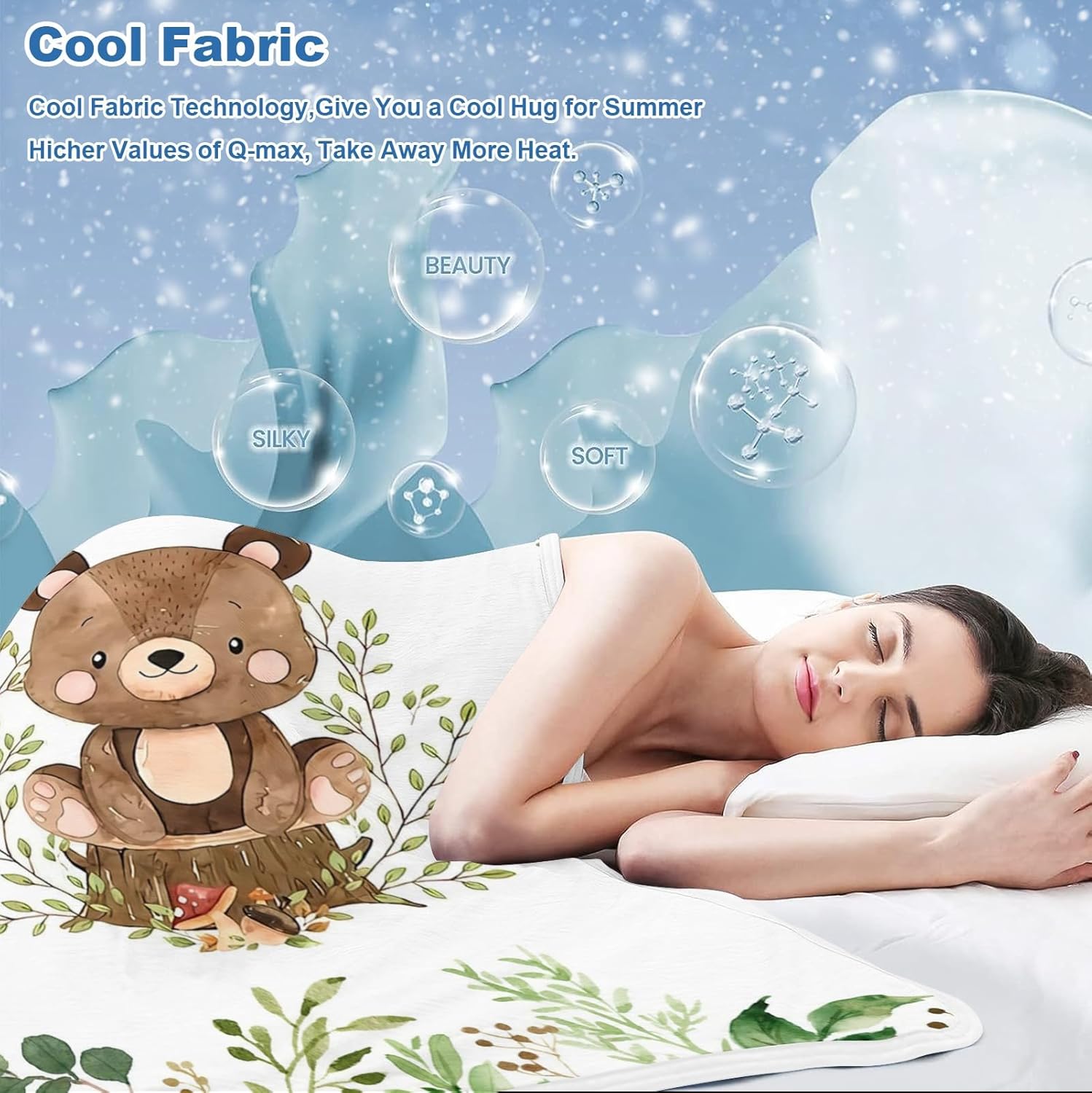 Deven Forest Animals Bear Cooling Blanket for Toddler 1
