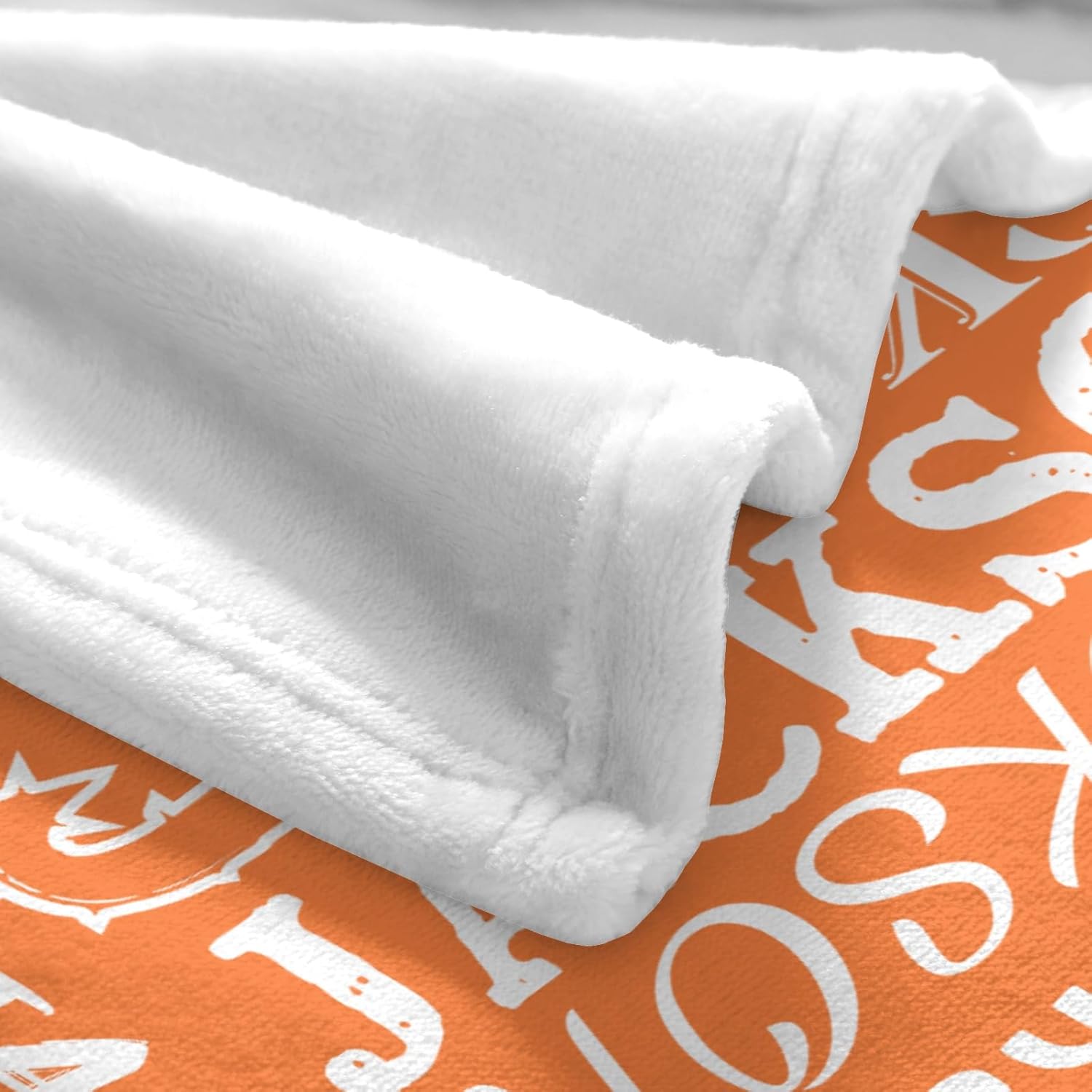 Deven Name Text Orange Baby Blanket - Custom Soft Swaddle 30x40
