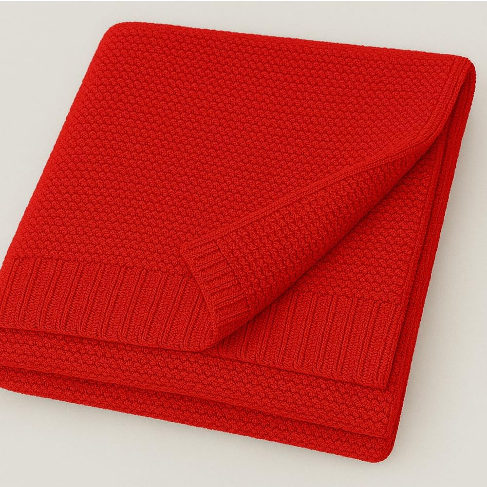 Noni Baby Knit Blanket 30x40in Red