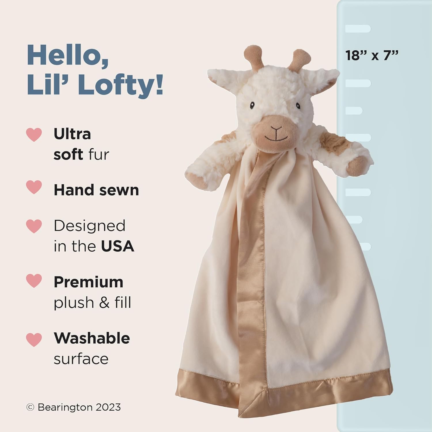 Bearington Lil Lofty 18 in Giraffe Lovey Security Blanket