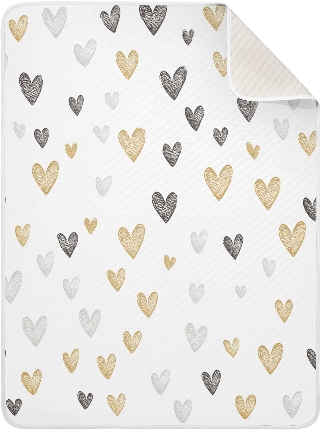 Wassud Doodle Hearts Baby Blanket 30 x 40 Inch