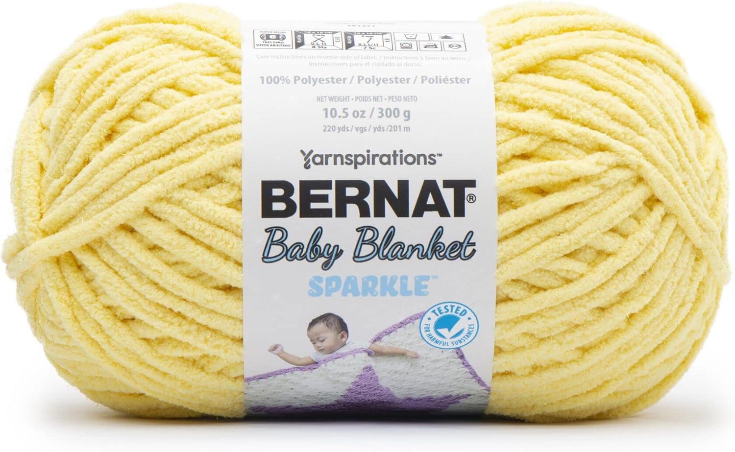 Bernat Baby Blanket Sparkle Yarn - Sunshine