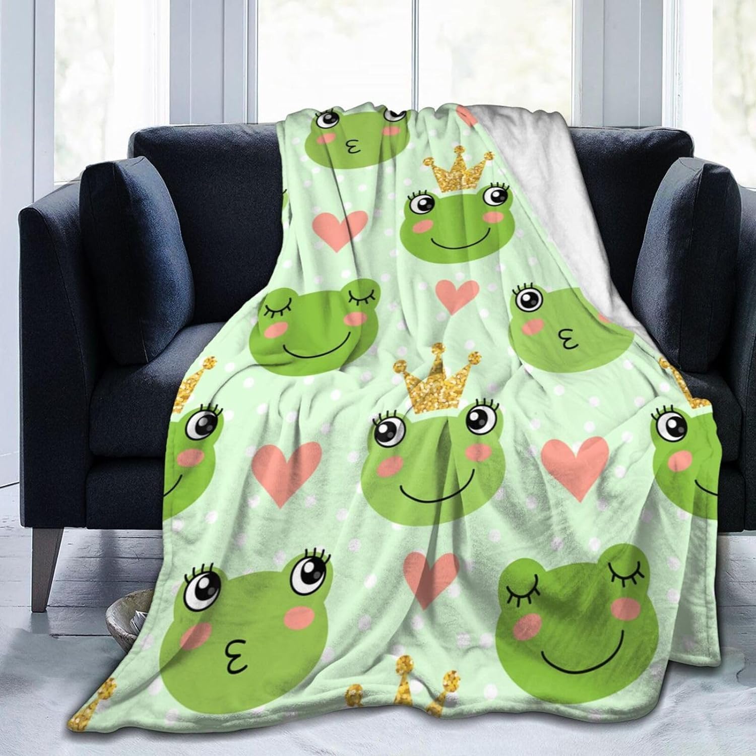 Duduho Cute Frogs Baby Blanket 30x40 Inch Soft Plush
