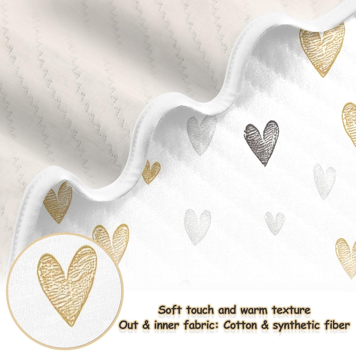 Wassud Doodle Hearts Baby Blanket 30 x 40 Inch