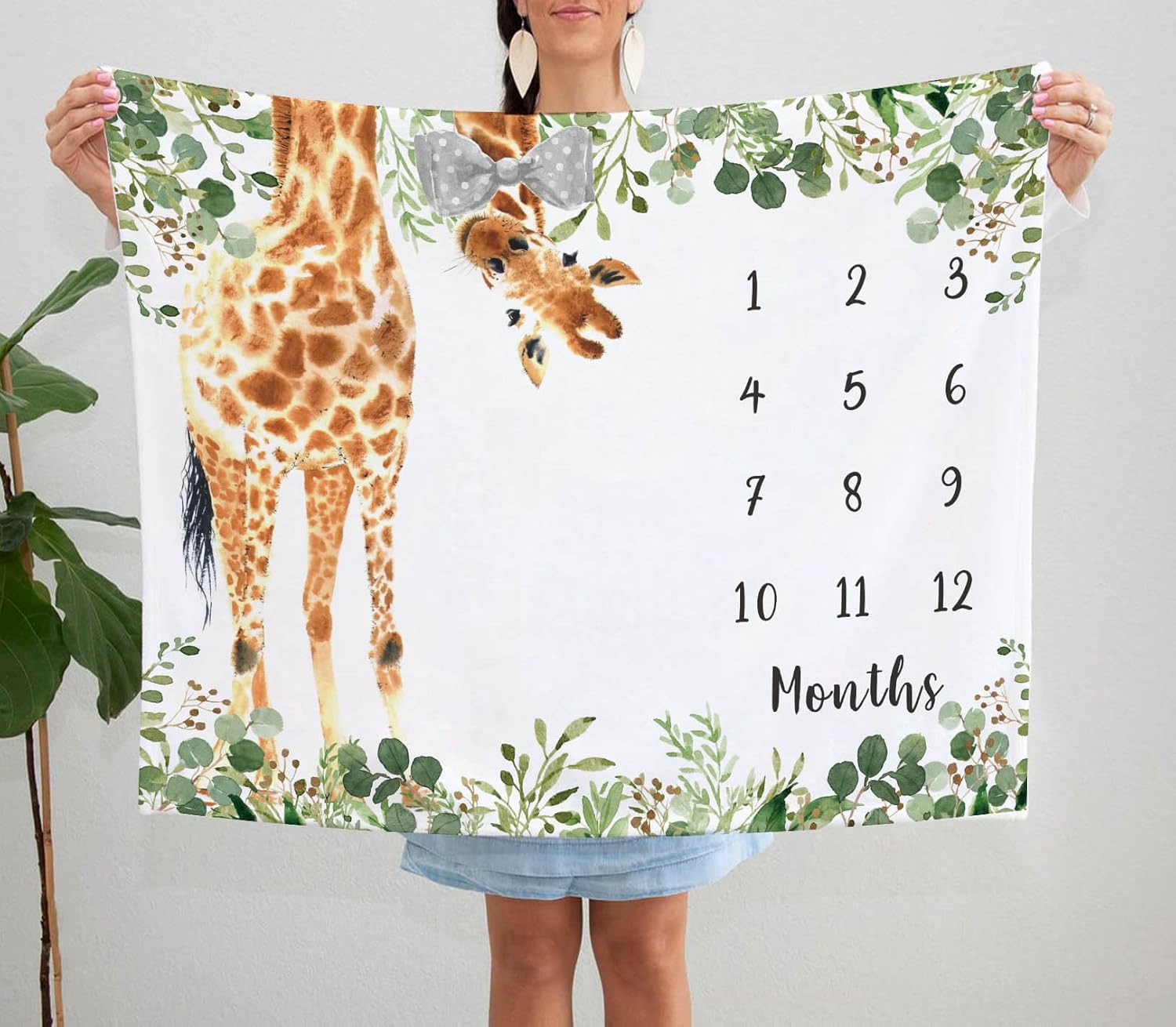 Yuzioey Giraffe Growth Tracking Blanket