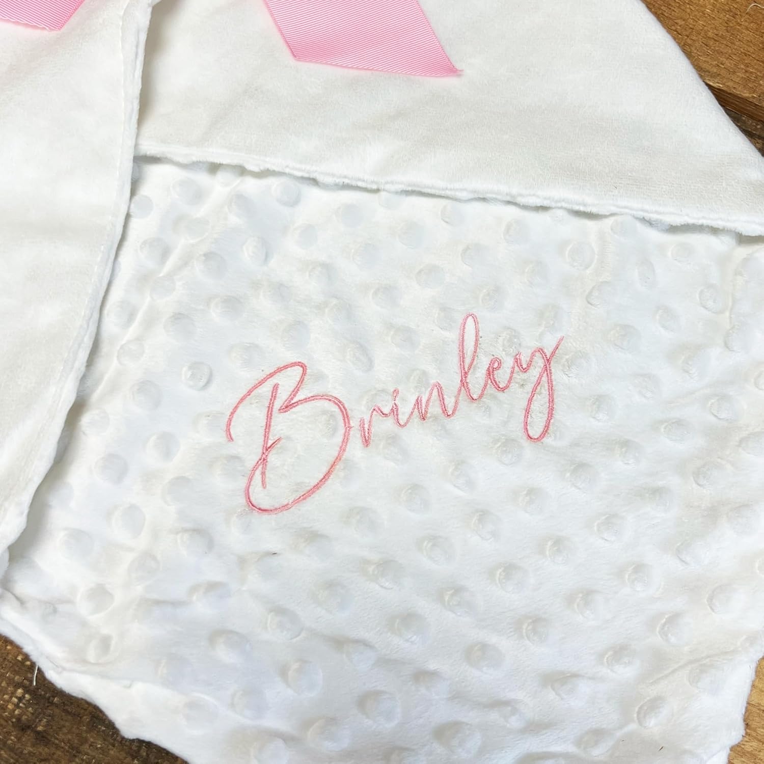 Threadart Personalized Embroidery Minky Blanket for Baby