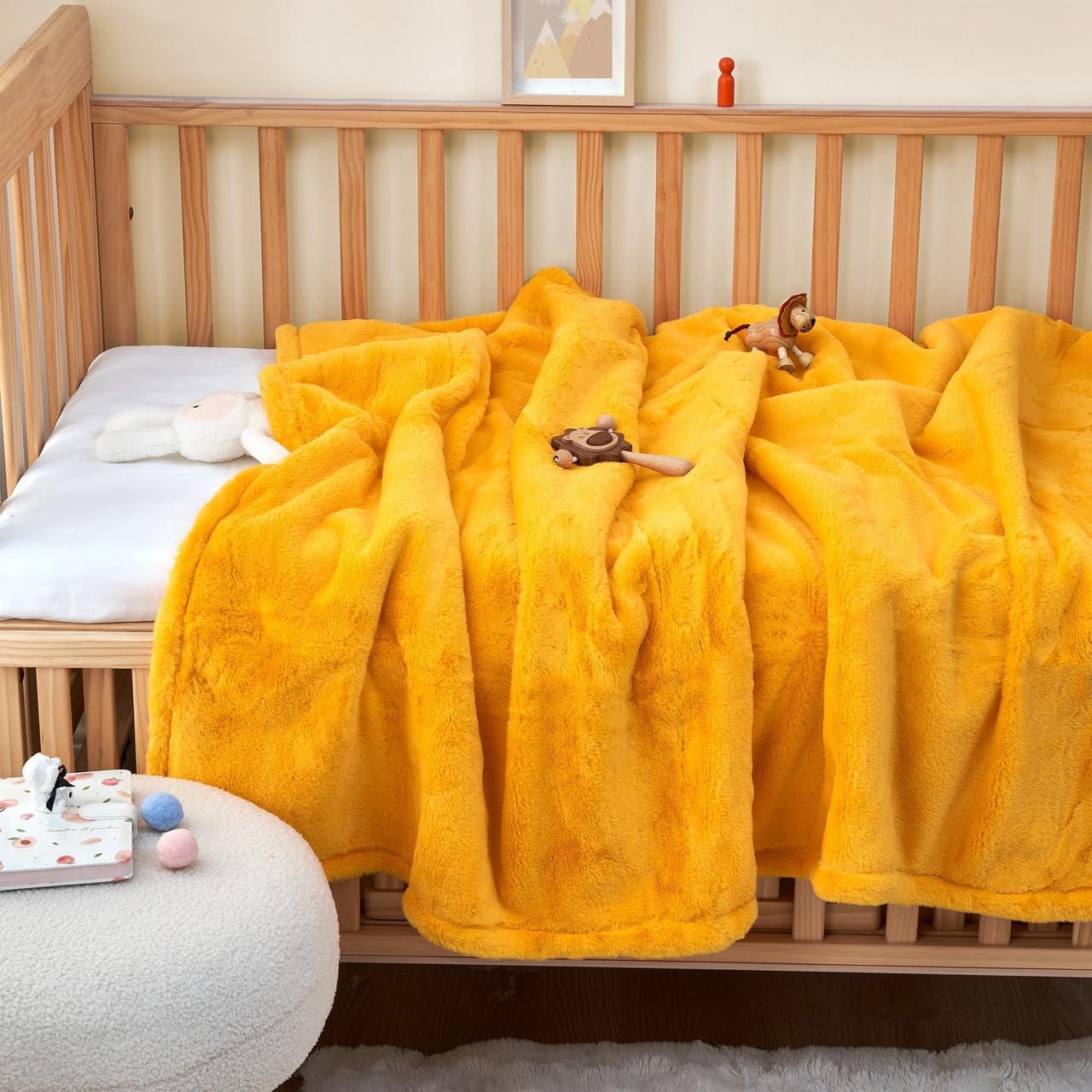 Byourbed Love Thick Chunky Bunny Baby Blanket Saffron Oranges