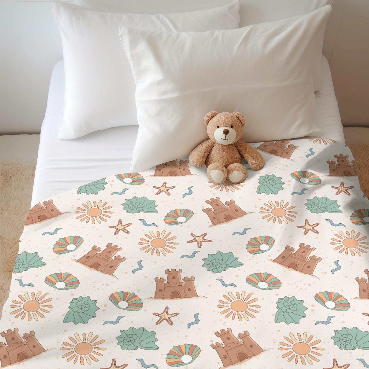 Boho Beach Baby Blankets for Boy Girl 40x50inch Flannel