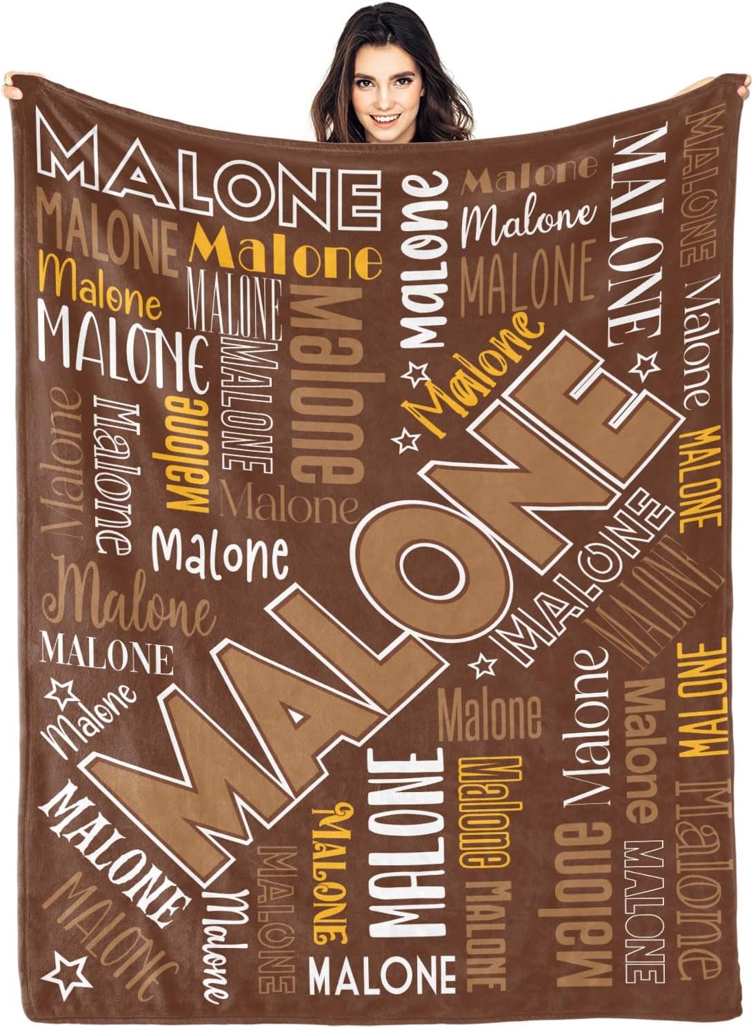 OAHEDIAM Personalized Baby Blanket Brown 30x40 Inches