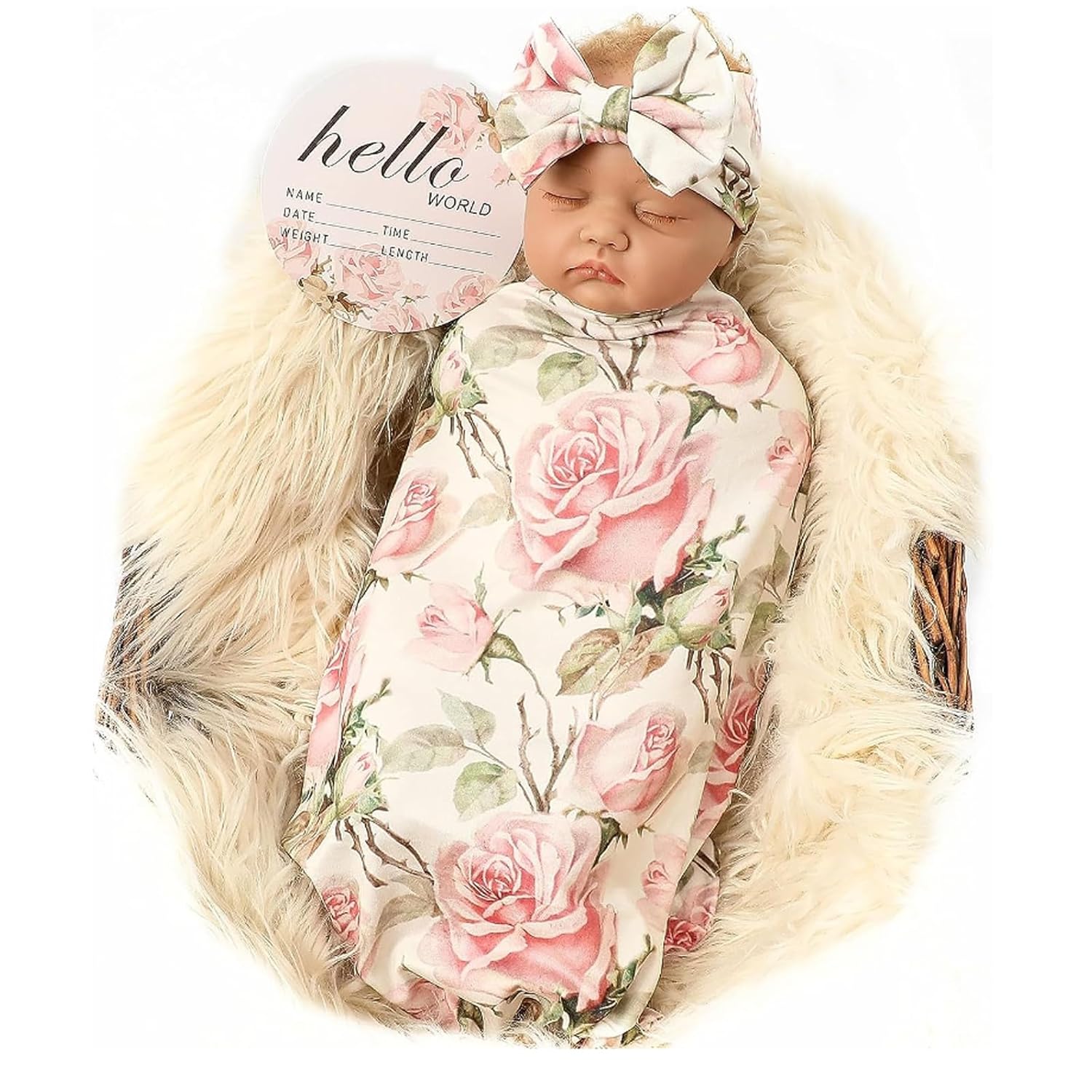 Galabloomer Vintage Flower Baby Swaddle Blanket Set