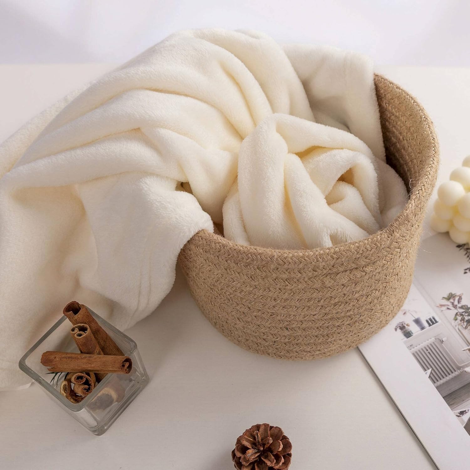 NANPIPER Super Soft Fleece Baby Blanket 30x40 Beige