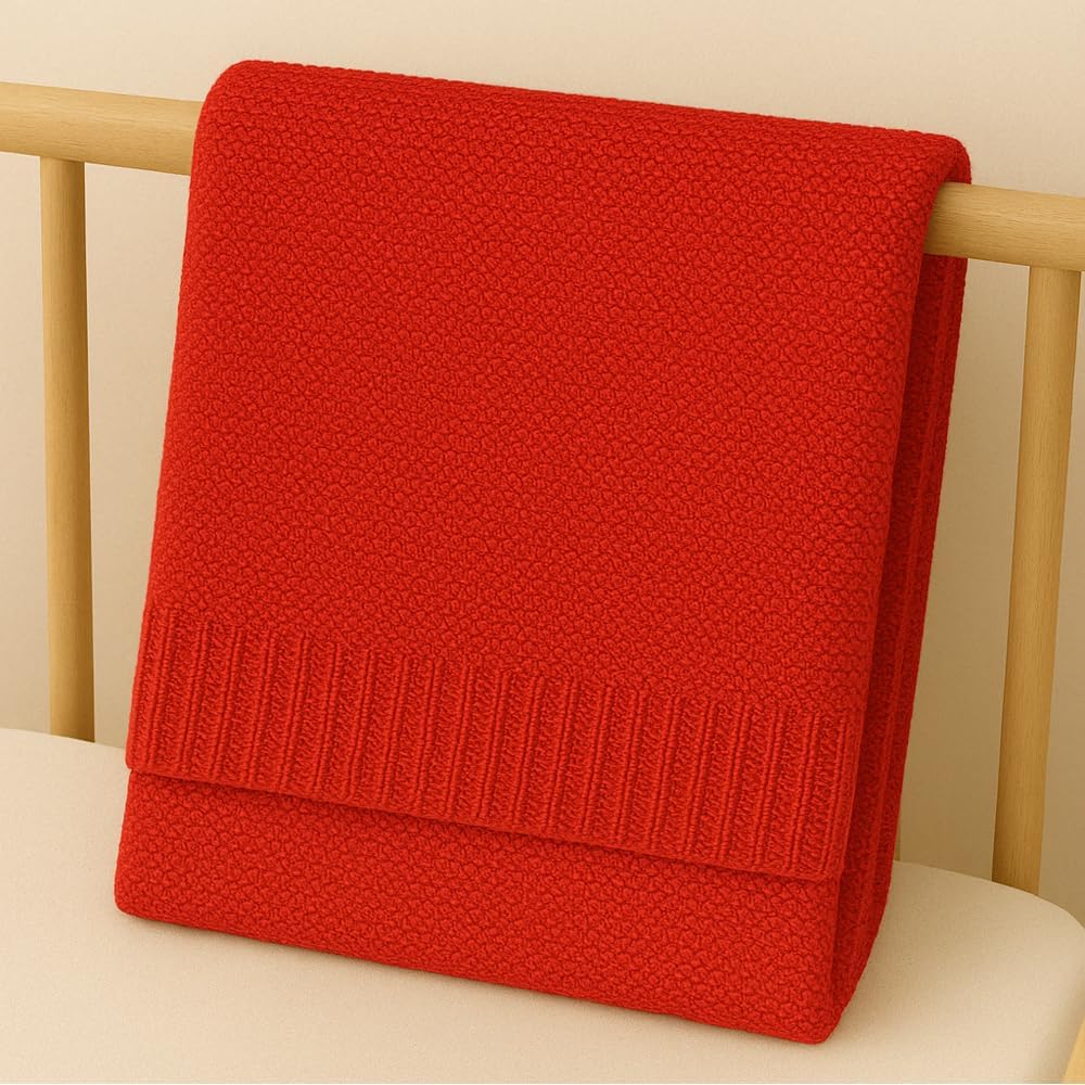 Noni Baby Knit Blanket 30x40in Red