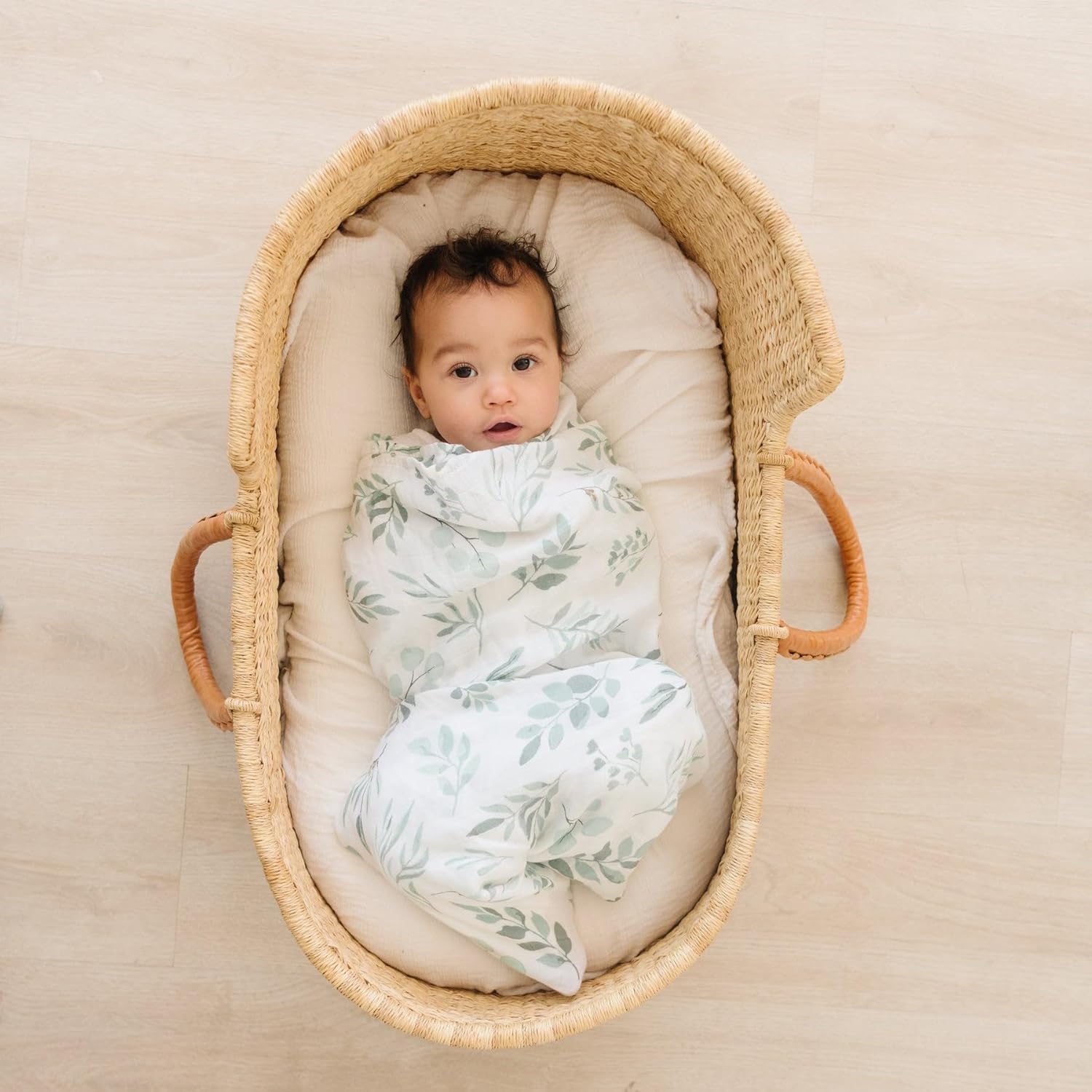 Organic Baby Muslin Swaddle Blankets 2 Pack - Soft Breathable Boho Style