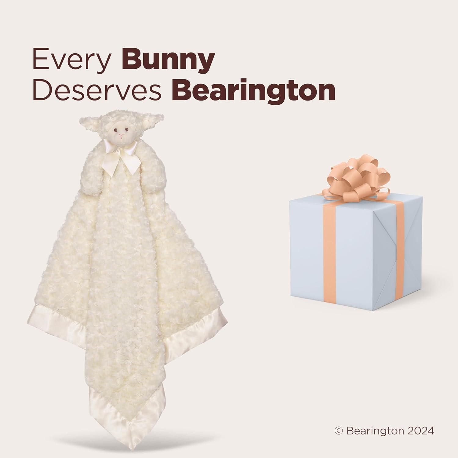 Bearington Baby Lamby Cuddle Me Sleeper Cream Large Security Blanket