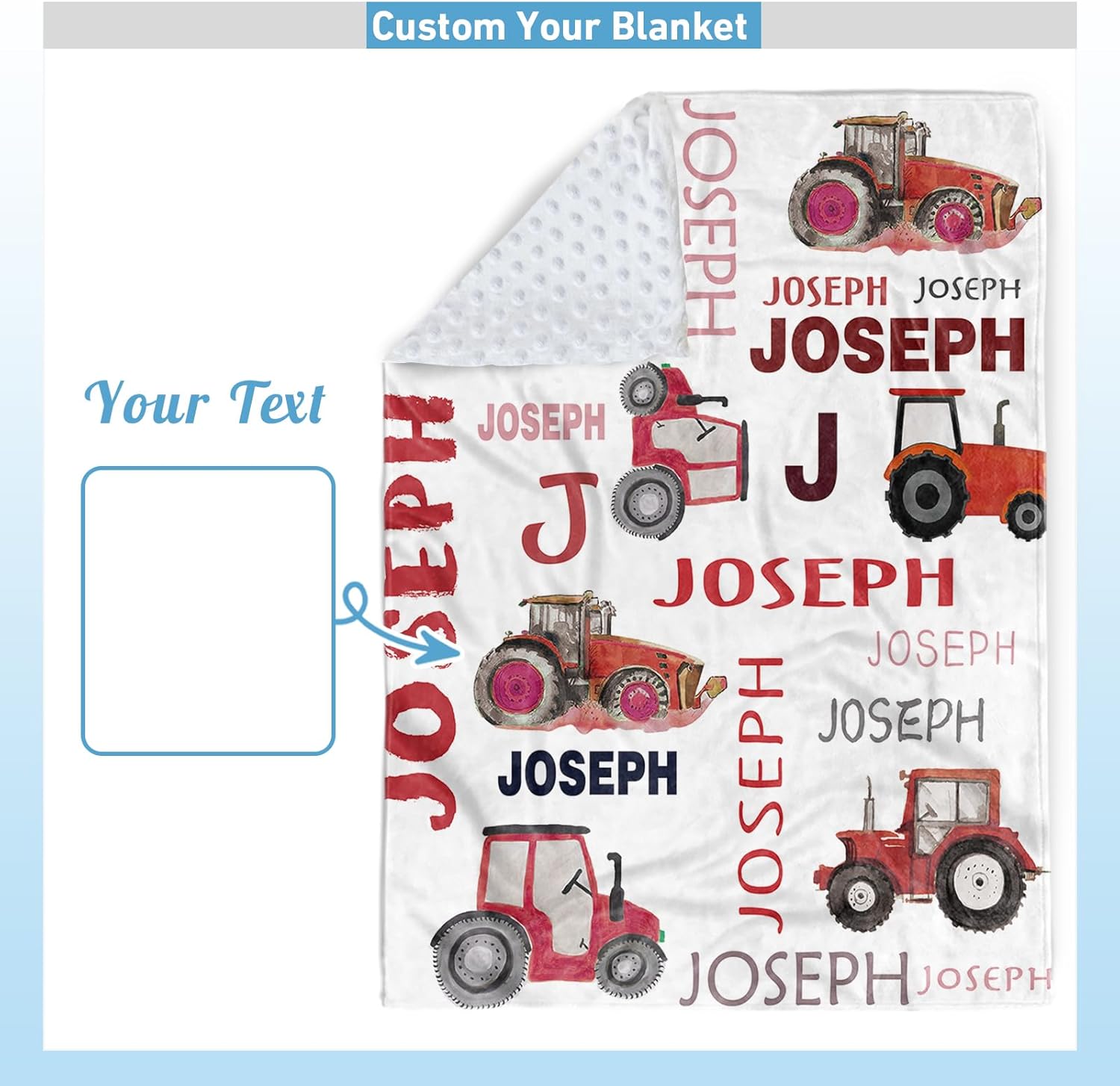 Personalized Car Baby Blanket with Name for Boys and Girls