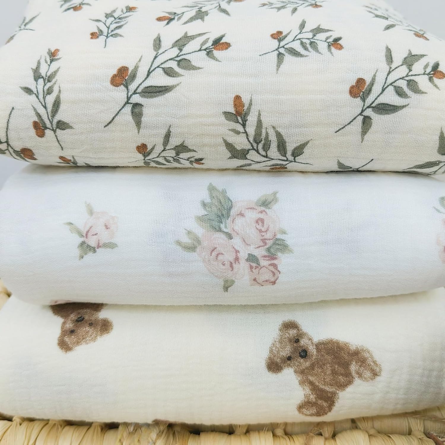 Insular Cotton Muslin Baby Blanket with Tassel - 47x40