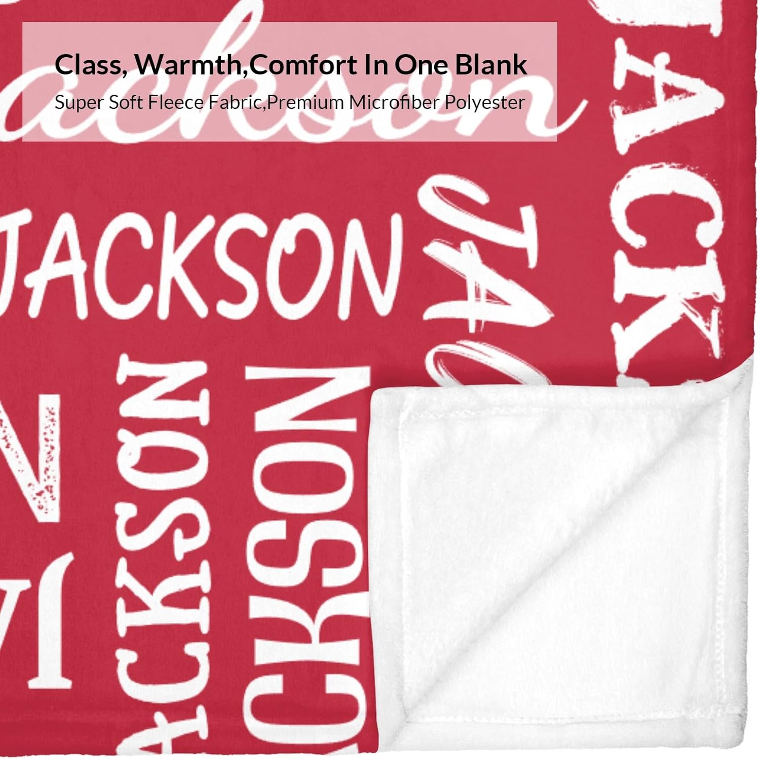 Deven Name Text Red Personalized Baby Blanket - 30x40 Inches