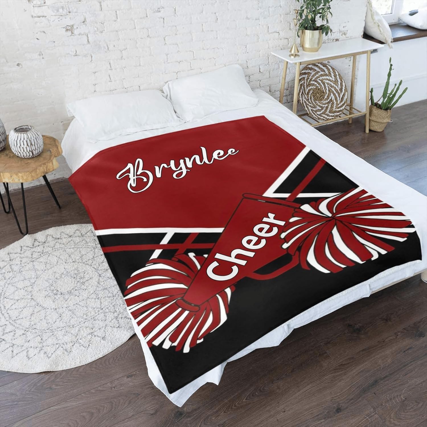 Custom Dark Red Baby Blanket with Name for Newborn 1