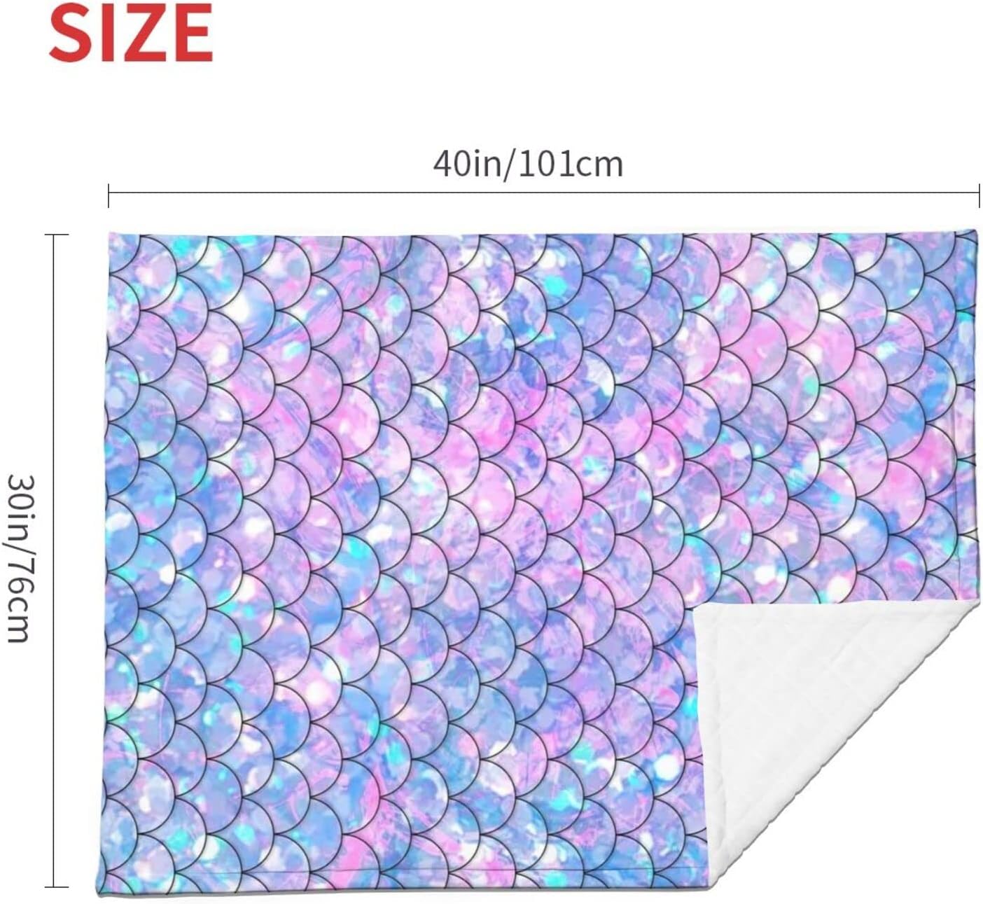 KILOWR Mermaid Scales Baby Blanket for Girls 1