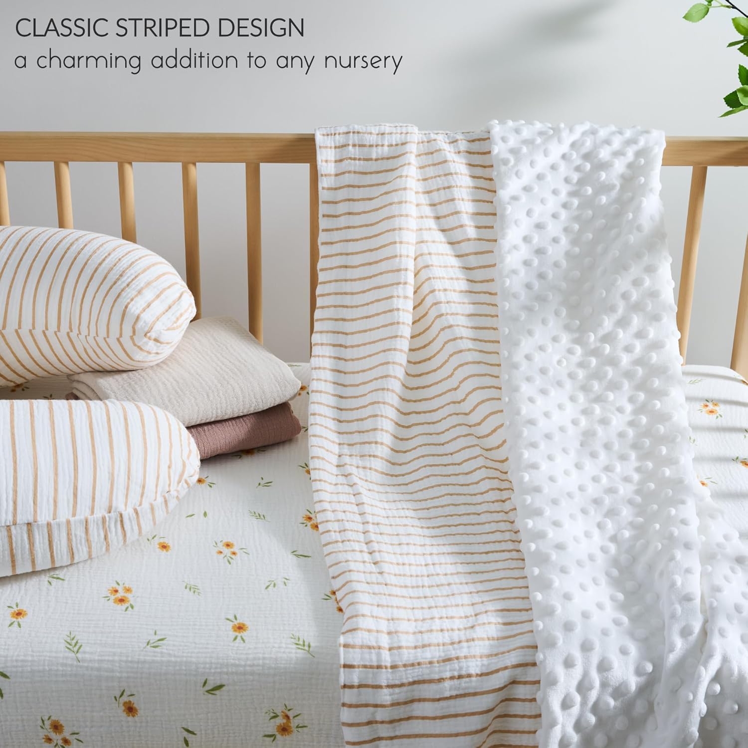 Meracorallo 30 x 40 Neutral Stripe Baby Blanket