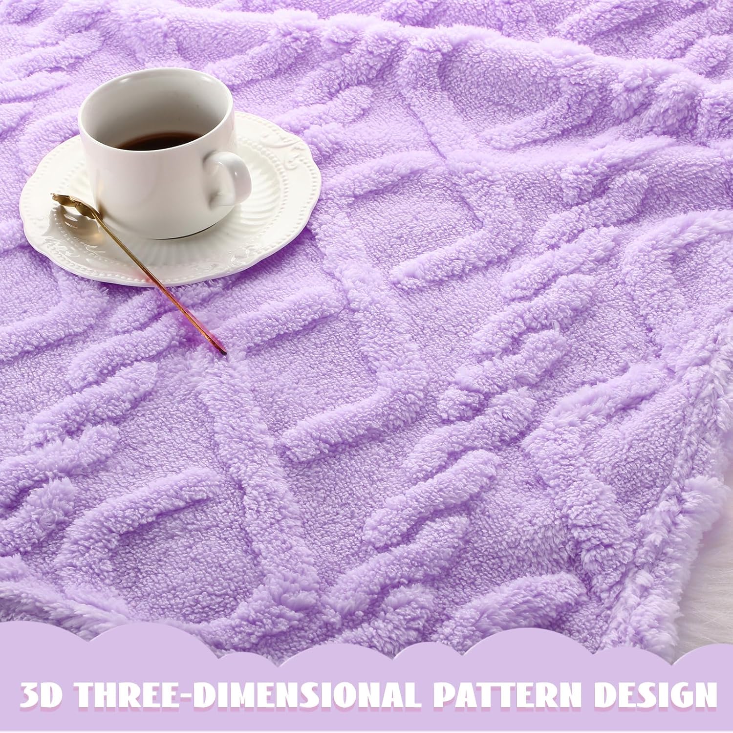 VitalCozy 4 Pcs 3D Fluffy Baby Blanket Set