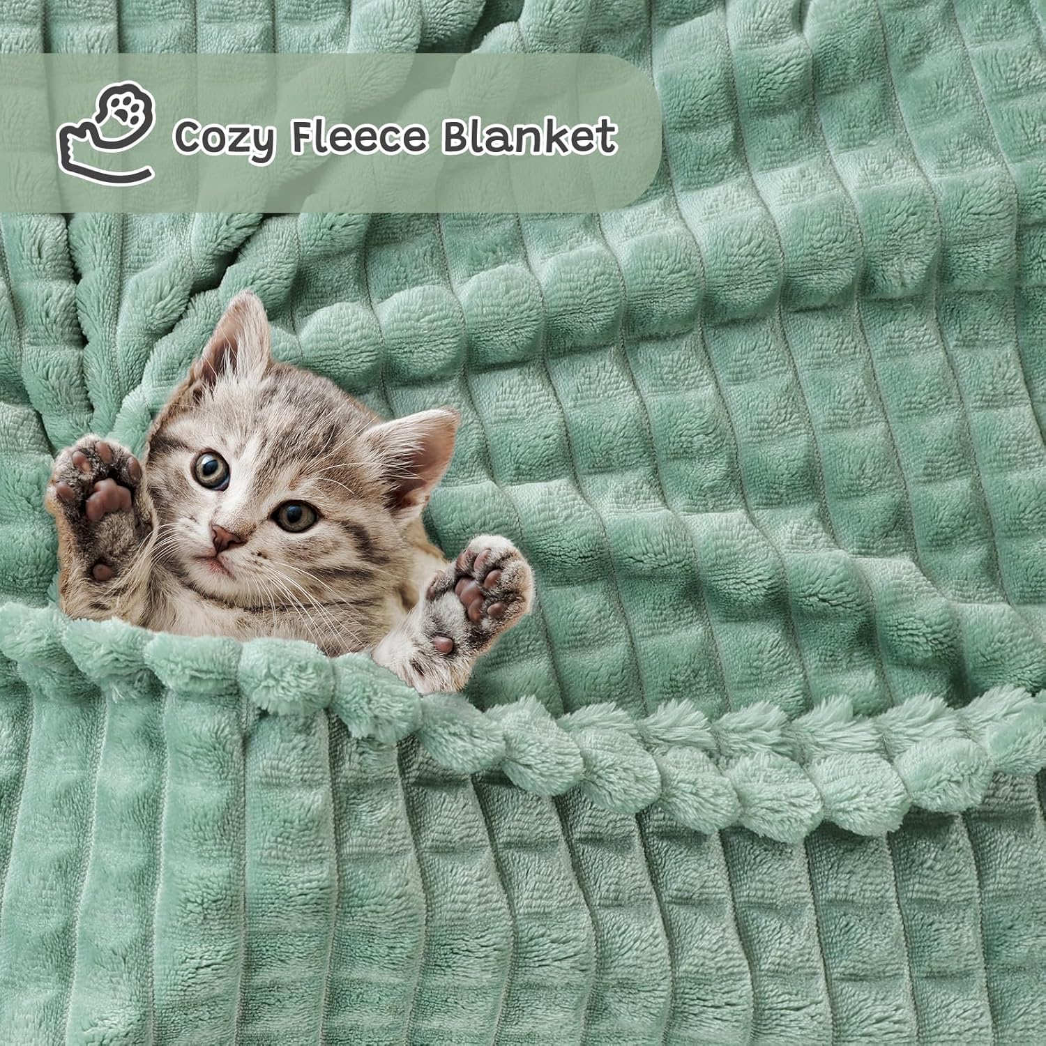 Yameishy Fleece Baby Blanket - 30x40 Inch Ultra Soft 3D Grid Design