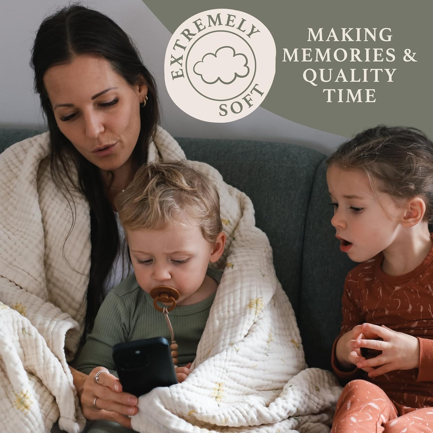 House of Elia 100 Organic Cotton Muslin Blanket - Goldenrod