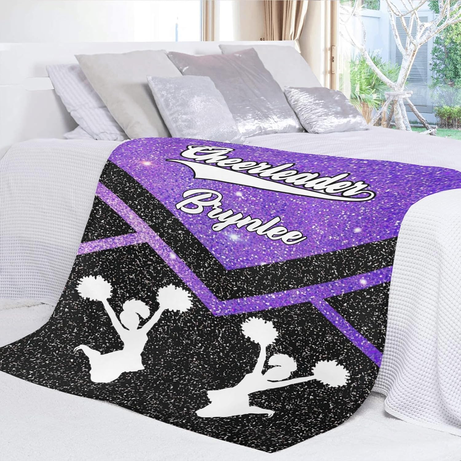 Custom Starry Purple Baby Blanket with Name for Newborn
