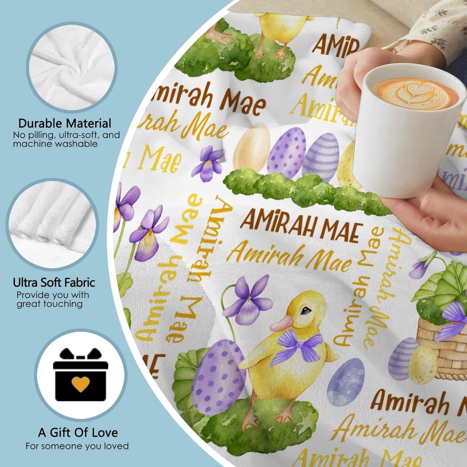 Aniruddha Personalized Duck Baby Blanket 30x40 Size