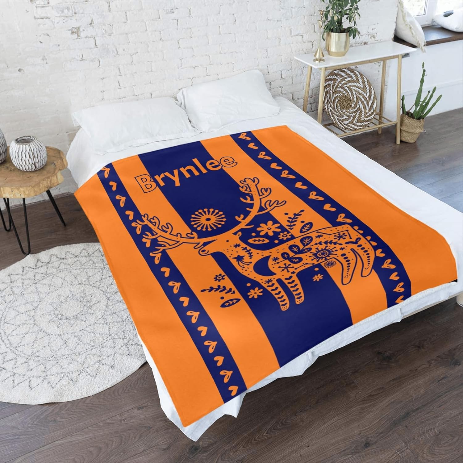 CUXWEOT Personalized Deer Blanket for Newborn 30x40 Inches