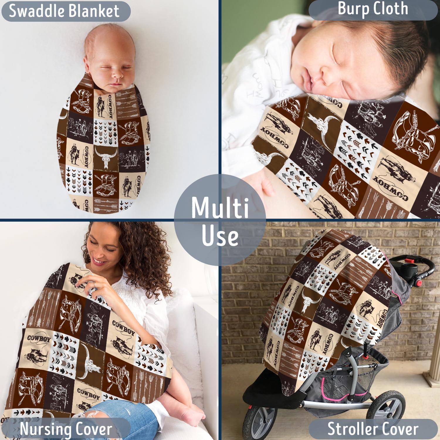 Western Baby Blanket for Nursery Room Decor