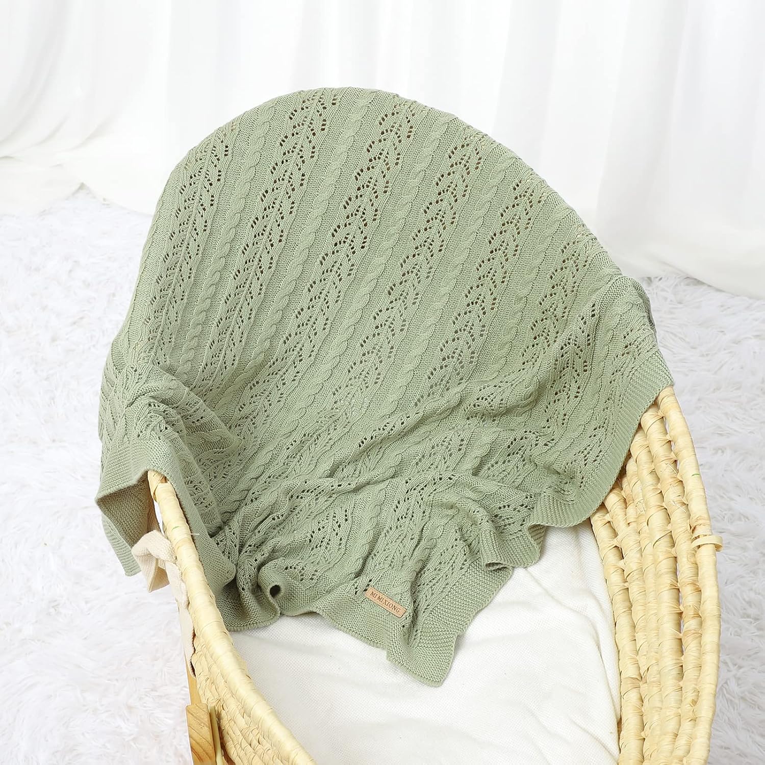 LAWKUL Neutral Knit Baby Blanket 40x30 Inches
