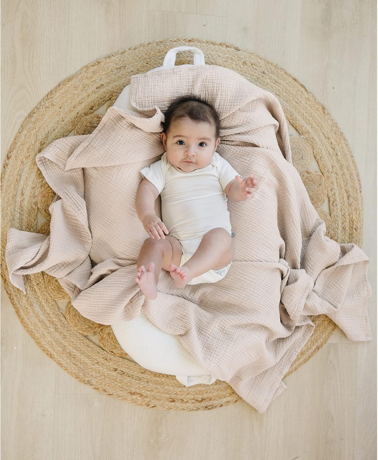Konssy 3 Pack Muslin Swaddle Blankets for Newborn 1