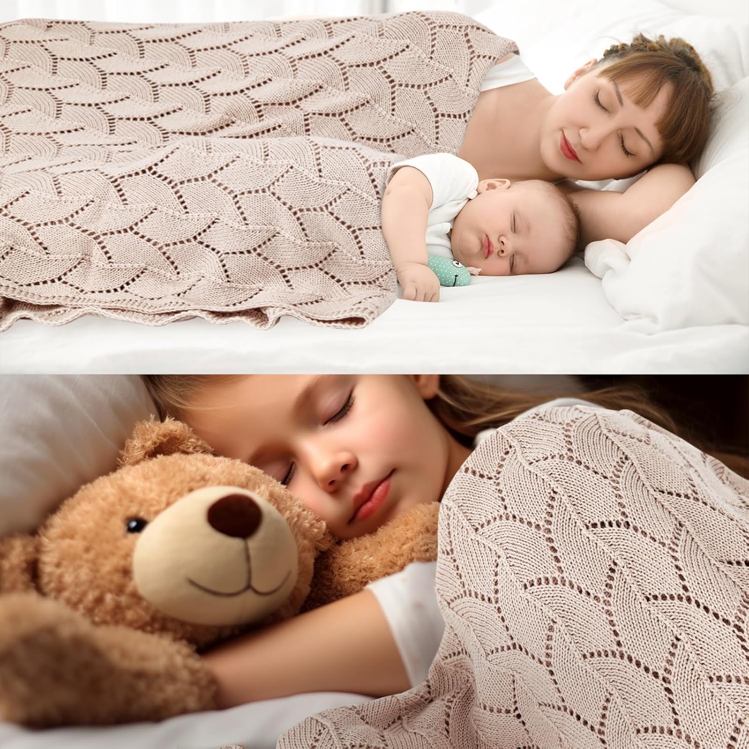 Loyfoky Baby Blanket 100 Cotton Soft Breathable Beige 30x40