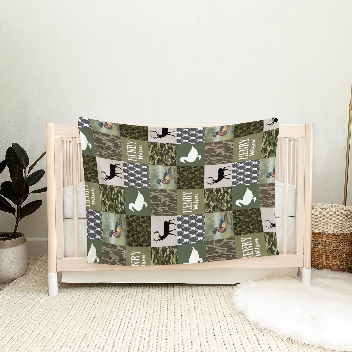 Personalized Camouflage Baby Blanket with Name