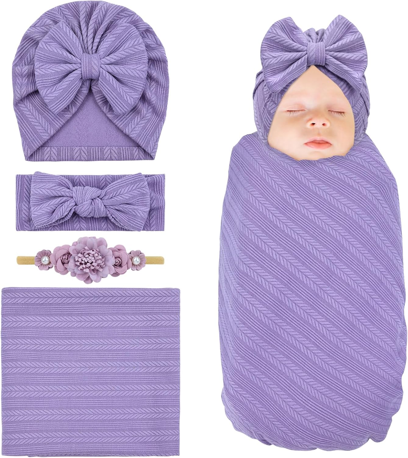 Cinaci Soft Swaddle Blanket for Newborns and Infants Purple
