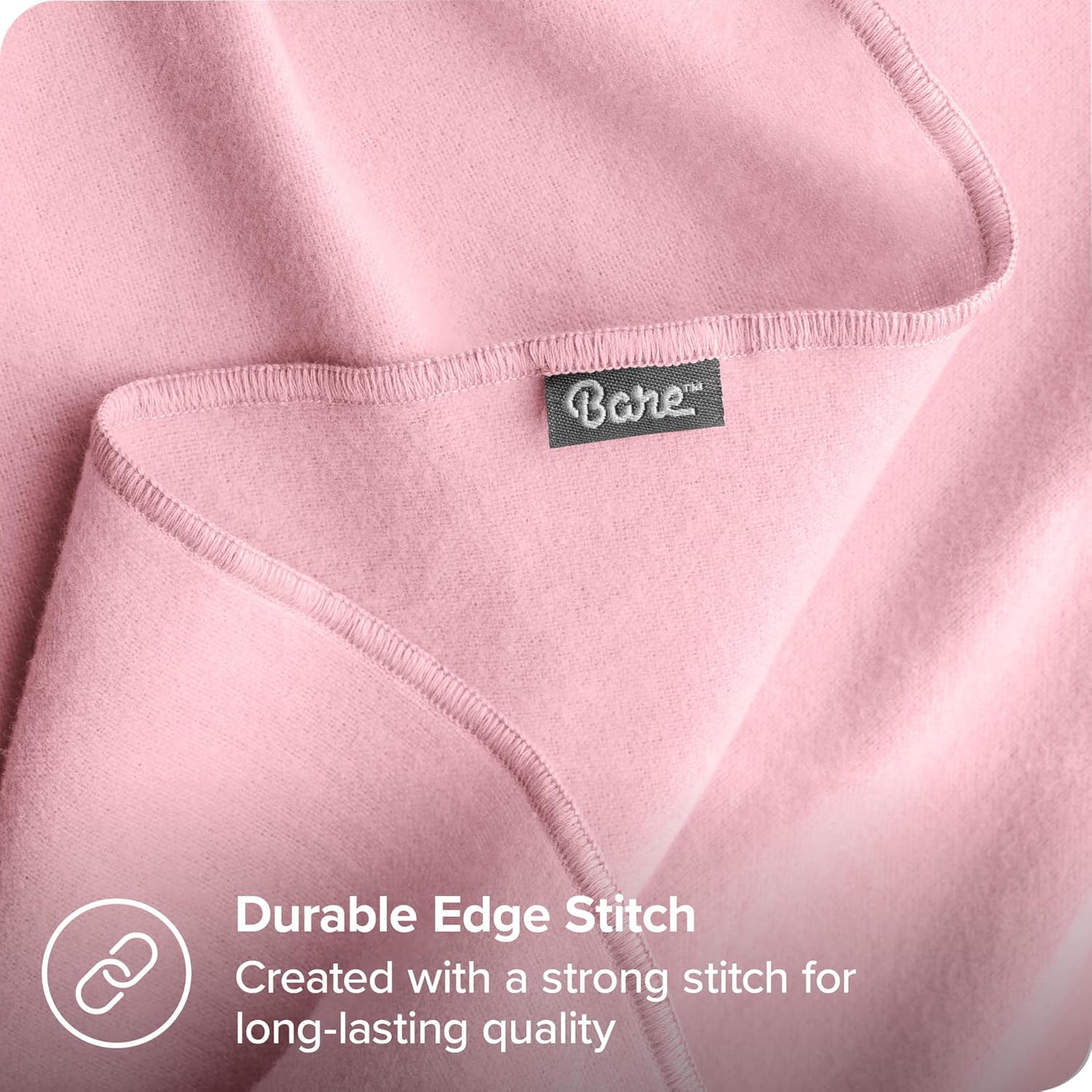 Bare Home 6-Pack Flannel Receiving Blankets 100 Cotton Hypoallergenic Light Pink